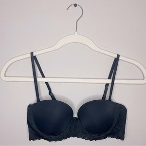 Aerie 32B Black Lace Multi-Wear Convertible Push-Up Bra